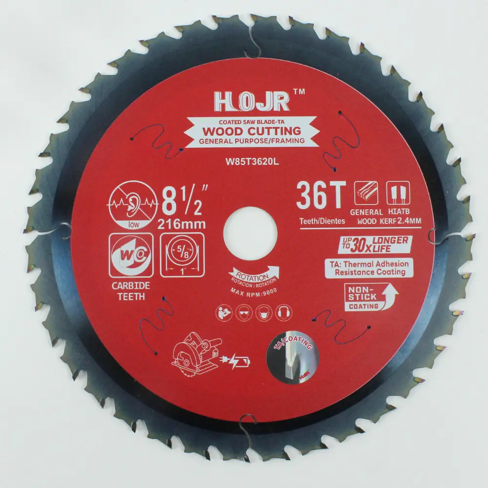 Wood Cutting Circular Saw Blade(With TA coating) 8-1/2” 36T General Purpose / Framing Saw Blade Item: W85T3620L