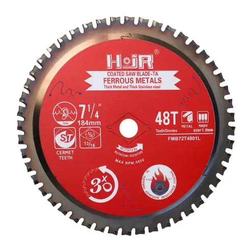 Metal Cutting Circular Saw Blade(With TA coating) 7-1/4”  48T  Ferrous Metals   SKU: FMB72T4801L